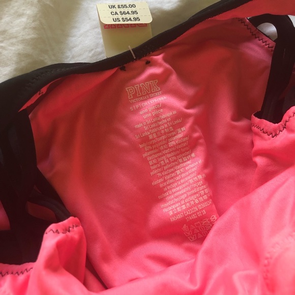Victoria’s Secret PINK black strappy one piece size Small, NWT - Picture 5 of 8